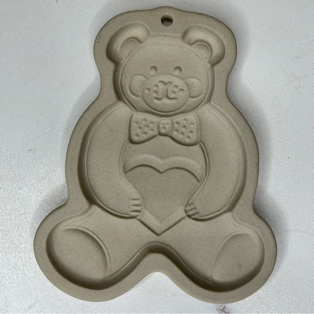 Pampered Chef 90s Stoneware cookie molds teddy, sunflowers, fruit bowl